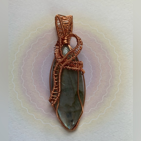 Handcrafted Wire Wrapped Labradorite Pendant - Picture 3 of 9